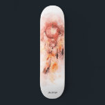 *~* Droomvanger Shaman Heilige Tribal . sjamaan Persoonlijk Skateboard<br><div class="desc">* Westerne BOHO Amerikaanse Waterverf Abstracte Dream Catcher Journey met mooie veren als een sjamanistische symbool voor een Native American Spiritueel Healer of BOHEMIAM ontwerp. * . *** De kleuren zijn Roze vlek evenals ROEST, PERZIK, Zalm en grijs. Deze op spirit gebaseerde esoterische populaire boho creative abstracte moderne dromenvanger en...</div>