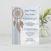 Droomvanger Trouwreceptie Alleen Stofblauw Kaart (Staand voorkant)