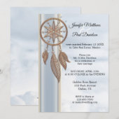 Droomvanger Trouwreceptie Alleen Stofblauw Kaart (Voorkant / Achterkant)