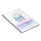 Droomvanger Waterverf Veren Rustieke Boho Chic Notitieboek (Rechterzijde)