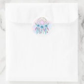 Droomvanger Waterverf Veren Rustieke Boho Chic Ronde Sticker (Tas)