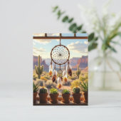 Droomvanger, Woestijncanyons, Cactussen Briefkaart (Staand voorkant)