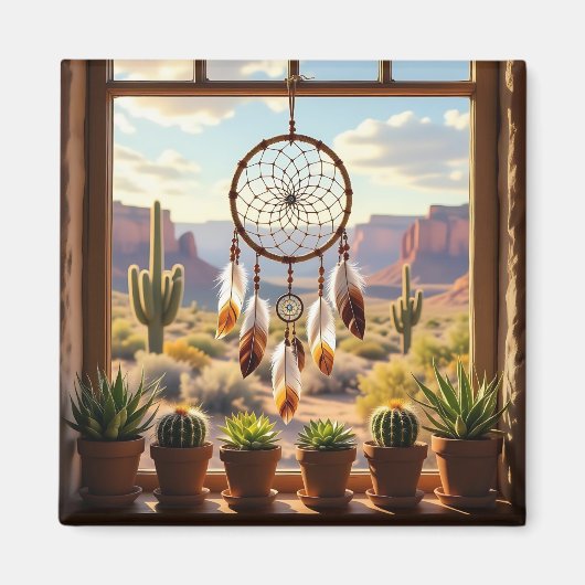 Droomvanger, Woestijncanyons, Cactussen Magneet (Voorkant)