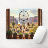 Droomvanger, Woestijncanyons, Cactussen Muismat (Met muis)
