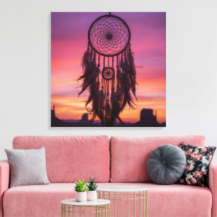 Droomvanger Zonsondergang Muur Kunst –Boho Spiritu Canvas Afdruk