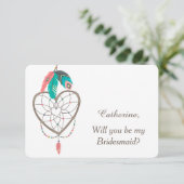 Droomvangerveer Bruidsmeisje Bruiloft Kaart (Staand voorkant)