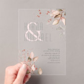 Droomvezel Wedding Blush Pink ID817 Acryl Uitnodigingen (Insitu (Draagbaar))