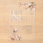 Droomvezel Wedding Blush Pink ID817 Acryl Uitnodigingen (Voorkant)