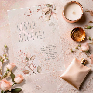 Droomvezel Wedding Blush Pink ID817 Acryl Uitnodigingen