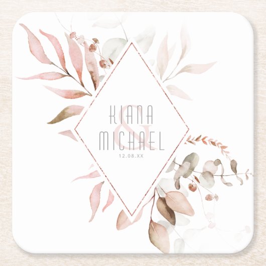 Droomvezel Wedding Blush Pink ID817 Kartonnen Onderzetters (Voorkant)