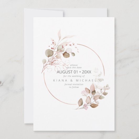 Droomvezel Wedding Blush Pink ID817 Save The Date (Achterkant)