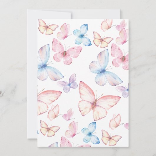 Droomvlinder Baby Shower Uitnodiging (Achterkant)