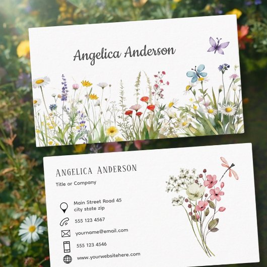 Droomvlinder Bloemen Visitekaartje