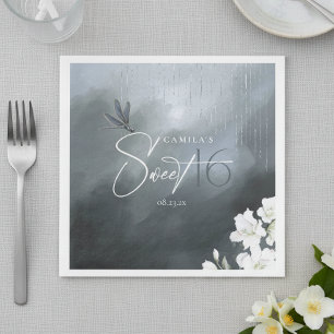 Droomvlinder Bloemige Sweet 16 Blauwe ID1310 Servet