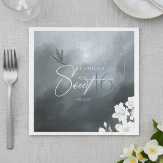 Droomvlinder Bloemige Sweet 16 Blauwe ID1310 Servet