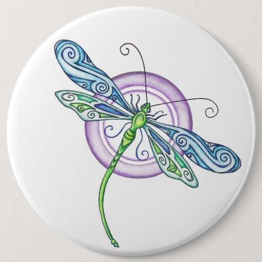 Droomvlinder Ronde Button 6,0 Cm (Voorkant)