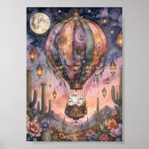 Droomvlucht Hete Luchtballon Hemelwoestijn Poster