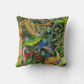 Droomwachtige bosdieren kunst kussen (Achterkant)