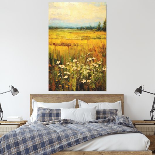 Droomweide van Wildbloemen Olieverfschilderij op C Canvas Afdruk (Insitu (Slaapkamer))