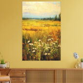 Droomweide van Wildbloemen Olieverfschilderij op C Canvas Afdruk (Insitu (Woonkamer))