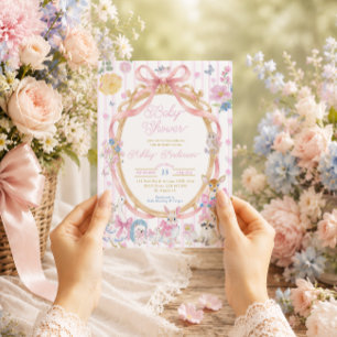 Droomwereld Bosdieren Meisje Baby Shower Kaart