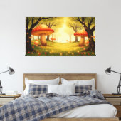 Droomwereld Muur Kunst Rood Paddenstoelen Bos Canvas Afdruk (Insitu (Slaapkamer))