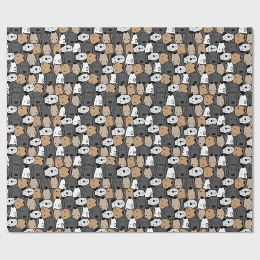 Droomwereld van speelse honden cadeaupapier (Vlak)