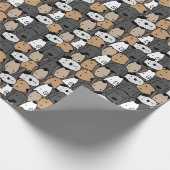 Droomwereld van speelse honden cadeaupapier (Hoek)