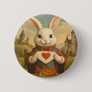 Droomwit Konijnenharten Betoverde Wonderland Ronde Button 5,7 Cm