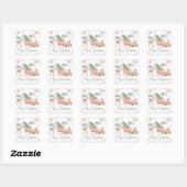 Droomwoud Dieren Kerst Slede Vierkante Sticker (Vel)