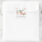 Droomwoud Dieren Kerst Slede Vierkante Sticker (Tas)