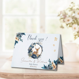 Droomwoudherten Blauwe Bloemen Bedankkaart