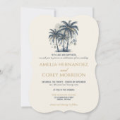 Droomy Blue Beach bruiloft uitnodiging (Voorkant)