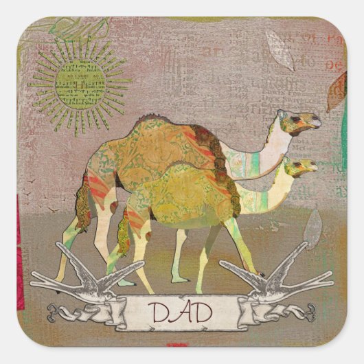 Droomy Camels Pap Sticker (Voorkant)