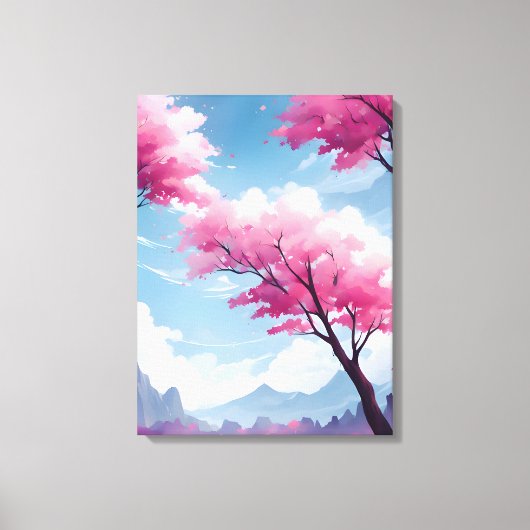 Droomy Cherry Blossoms Canvas Kunst (Voorkant)