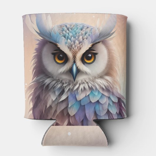 Droomy Fantasy Uil Zachte Pastel Kleuren Blikjeskoeler (Achterkant)