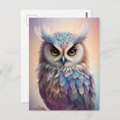 Droomy Fantasy Uil Zachte Pastel Kleuren Briefkaart (Voorkant / Achterkant)