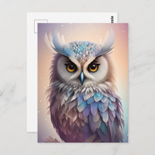 Droomy Fantasy Uil Zachte Pastel Kleuren Briefkaart (Voorkant / Achterkant)