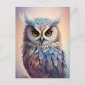 Droomy Fantasy Uil Zachte Pastel Kleuren Briefkaart (Voorkant)