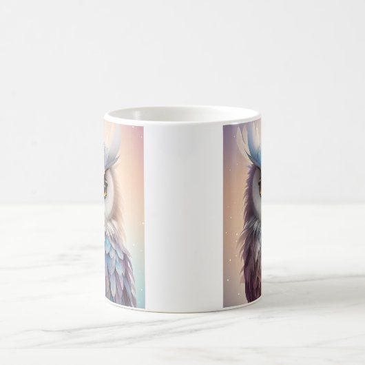 Droomy Fantasy Uil Zachte Pastel Kleuren Koffiemok (Center)