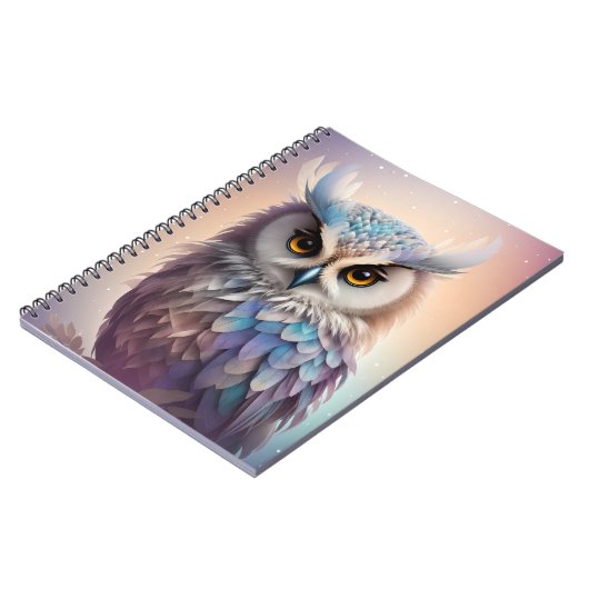 Droomy Fantasy Uil Zachte Pastel Kleuren Notitieboek (Linkerzijde)