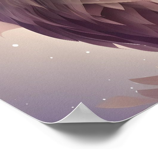 Droomy Fantasy Uil Zachte Pastel Kleuren Poster (Hoek)