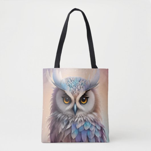 Droomy Fantasy Uil Zachte Pastel Kleuren Tote Bag (Voorkant)