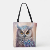 Droomy Fantasy Uil Zachte Pastel Kleuren Tote Bag (Achterkant)