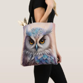 Droomy Fantasy Uil Zachte Pastel Kleuren Tote Bag (Dichtbij)