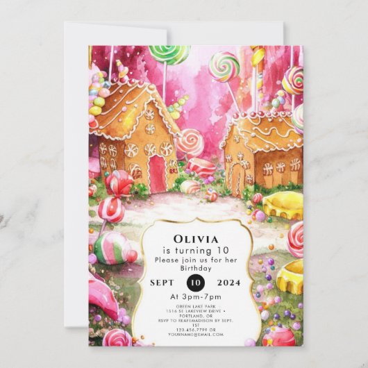 Droomy Fun Candyland Verjaardag Kaart (Voorkant)