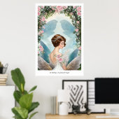 Droomy  geïnspireerd Roos Fairy Poster (Thuiskantoor)