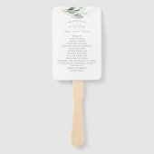 Droomy groen stoffig blauw bruiloft programma handwaaier (Voorkant)