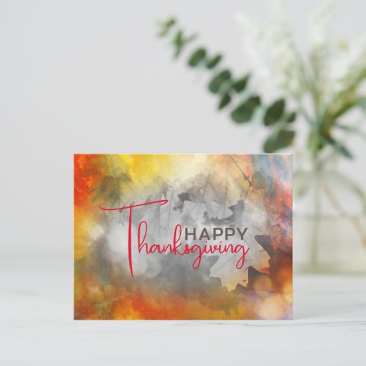Droomy herfst bladeren Thanksgiving bericht Briefkaart (Staand voorkant)