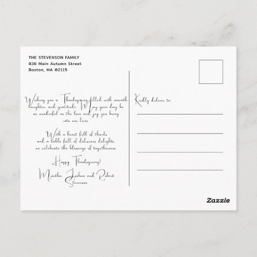 Droomy herfst bladeren Thanksgiving bericht Briefkaart (Achterkant)